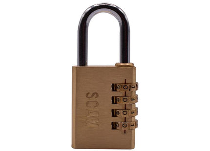 Scan Brass Combination Padlock 38mm 