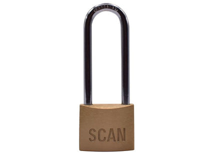 Scan Brass Padlock 40mm Long Shackle 