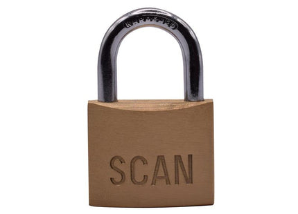 Scan Brass Padlock 40mm Keyed Alike Pack of 2 