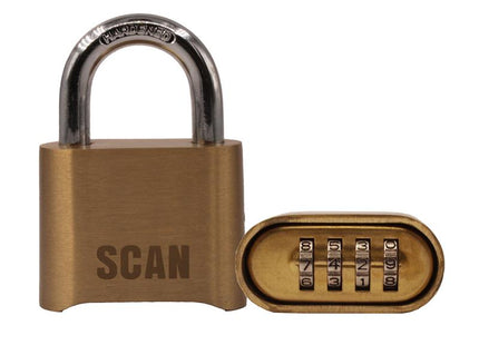 Scan Brass Combination Padlock 50mm 