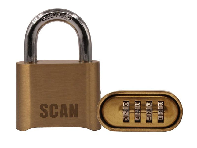 Scan Brass Combination Padlock 50mm 