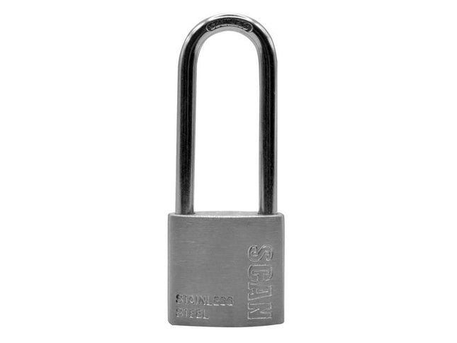 Scan Stainless Steel Padlock 32mm Long Shackle 