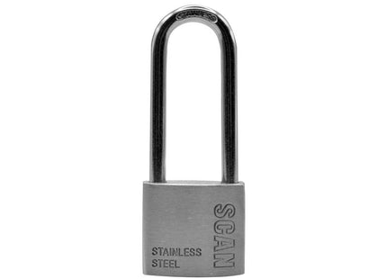 Scan Stainless Steel Padlock 38mm Long Shackle 