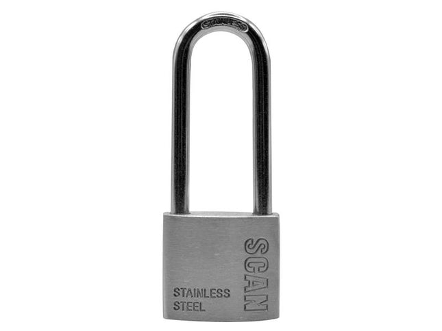 Scan Stainless Steel Padlock 38mm Long Shackle 