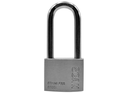 Scan Stainless Steel Padlock 50mm Long Shackle 