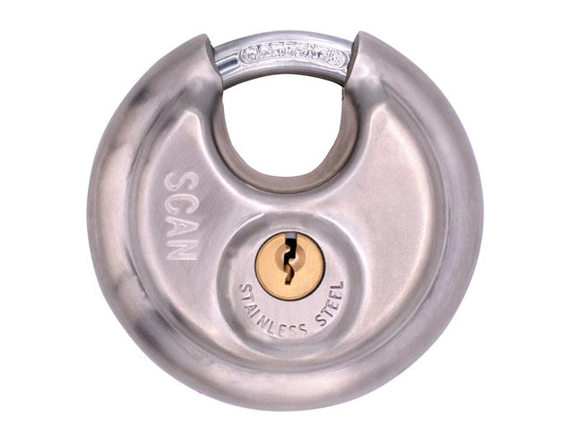 Scan Stainless Steel Disk Type Padlock 70mm 