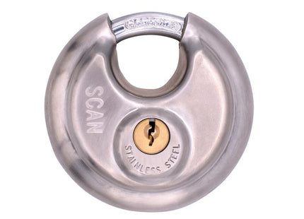 Scan Stainless Steel Disk Type Padlock 80mm 