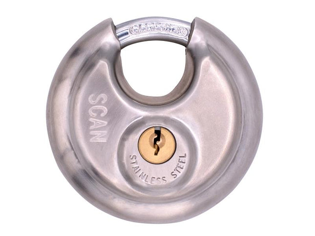 Scan Stainless Steel Disk Type Padlock 80mm 