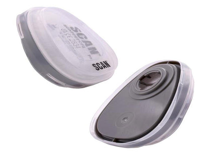 Scan Twin Half Mask P2 Particle Filter Cartridge - Pack of 2 - N7501, PP7501, CJZ7501 - For Dust and Smoke Protection