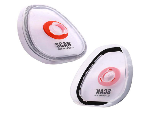 Scan Twin Half Mask P3 Particle Filter Cartridge Adaptor - Pack of 2 - AD7501