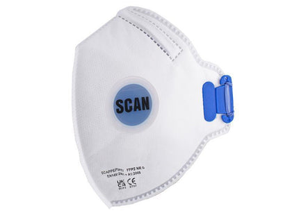 Scan Fold Flat Disposable Mask Valved Fp2 Protection (Pack 3)