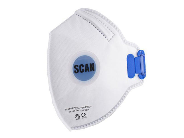 Scan Fold Flat Disposable Mask Valved Fp2 Protection (Pack 10)
