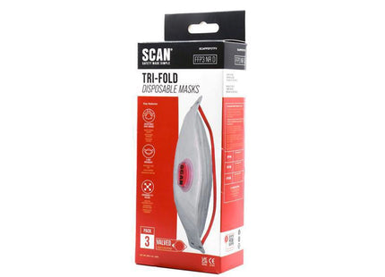 Scan Tri Fold Valved Disposable Mask Ffp3 (Pack 3)