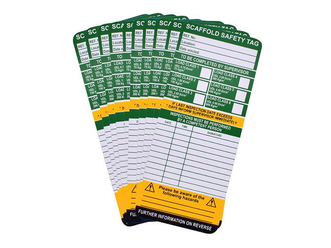 Scan Scaffold Tag Inserts Pack Of 10 SCASCAFTAGI