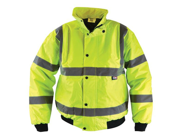 Scan Hi-Vis Yellow Bomber Jacket - M (41in) SCAHVBJM