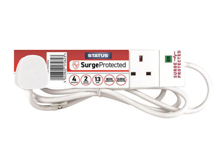 Status Surge Protected Extension Lead 240V 4-Gang 13A White 2M