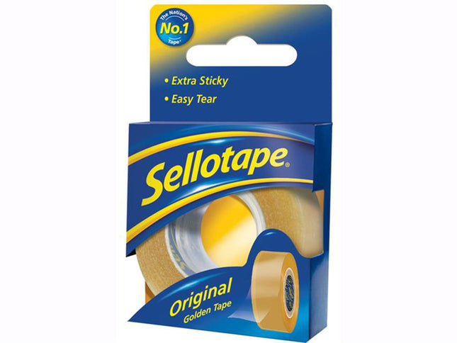 Sellotape Original Golden Sticky Tape - 1 Roll 18Mm X 66M
