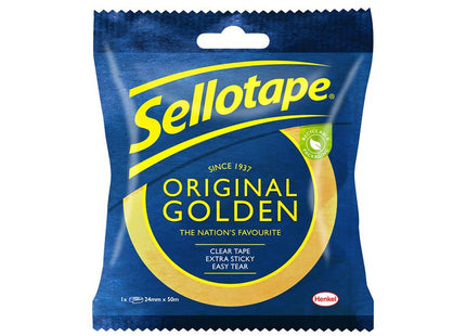 Sellotape Original Golden Sticky Tape - 1 Roll 24mm x 50m 