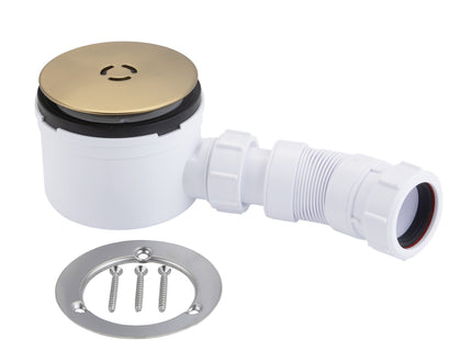 McAlpine 3 Pin Shower Trap + Flex Adaptor - Brushed Brass