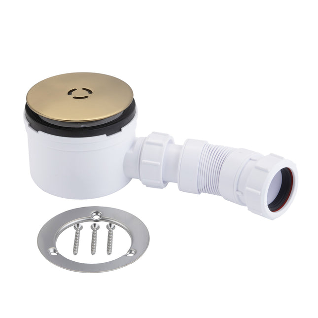McAlpine 3 Pin Shower Trap + Flex Adaptor - Brushed Brass