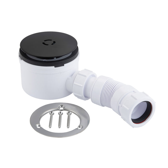 McAlpine 3 Pin Shower Trap + Flex Adaptor - Matt Black