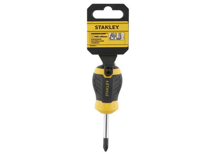 Stanley Hand Tools Cushion Grip Stubby Screwdriver Phillips Tip Ph2 X 45Mm