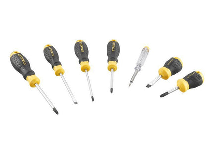 Stanley Hand Tools Cushion Grip Screwdriver Set, 6 Piece + Voltage Tester