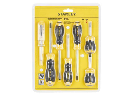 Stanley Hand Tools Cushion Grip Screwdriver Set, 6 Piece + Voltage Tester