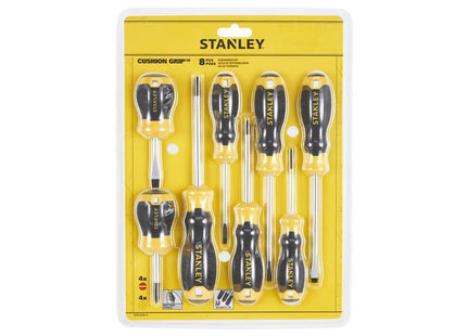 Stanley Hand Tools Cushion Grip Screwdriver Set, 8 Piece