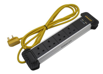 Stanley Electrical 4-Gang + 2 Usb Powerboard With Cable Management 3M