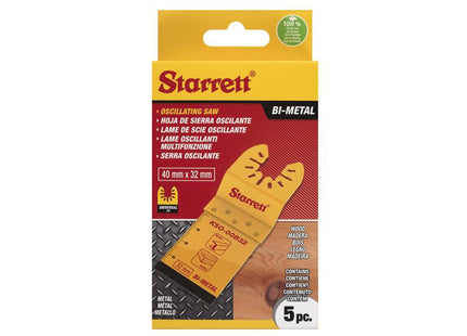 Starrett Kso-00B32-5 Plunge Bi-Metal Oscillating Blade 40 X 32Mm X 18 Tpi Pack Of 5