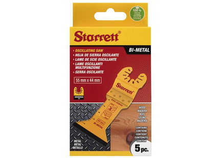 Starrett Kso-00B44-5 Flat-Sided Bi-Metal Oscillating Blade 55 X 44Mm X 18 Tpi Pack Of 5