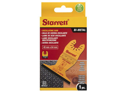 Starrett Kso-00B64 Flat-Sided Bi-Metal Oscillating Blade 40 X 64Mm X 18 Tpi