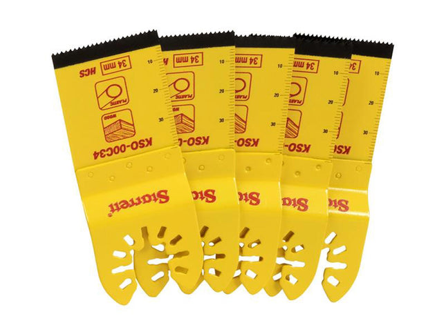 Starrett Kso-00C34-5 Plunge Hcs Oscillating Blade 40 X 34Mm X 18 Tpi Pack Of 5