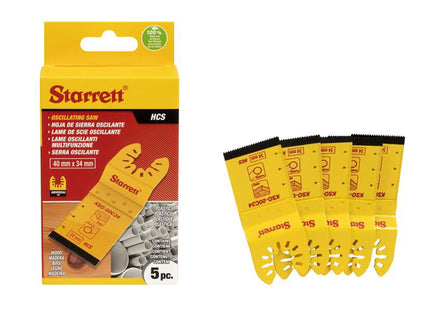 Starrett Kso-00C34-5 Plunge Hcs Oscillating Blade 40 X 34Mm X 18 Tpi Pack Of 5