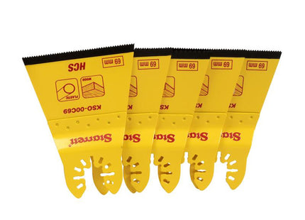 Starrett Kso-00C69-5 Flat-Sided Hcs Oscillating Blade 69 X 42Mm X 18 Tpi Pack Of 5