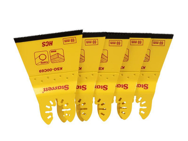 Starrett Kso-00C69-5 Flat-Sided Hcs Oscillating Blade 69 X 42Mm X 18 Tpi Pack Of 5