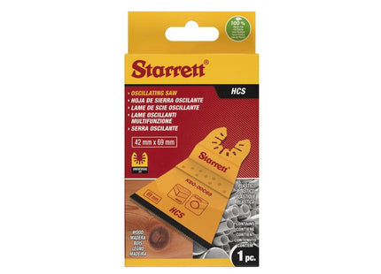 Starrett Kso-00C69 Flat-Sided Hcs Oscillating Blade 69 X 42Mm X 18 Tpi