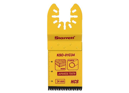 Starrett Kso-01C34 Plunge Hcs Oscillating Blade - Japanese Teeth 40 X 34Mm X 18 Tpi