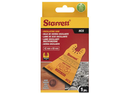 Starrett Kso-01C69 Flat-Sided Hcs Oscillating Blade - Japanese Teeth 69 X 42Mm X 14 Tpi