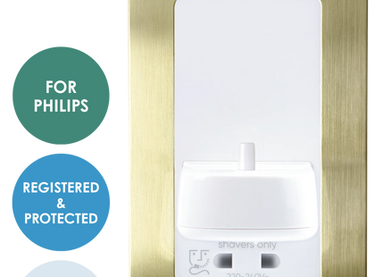 Proofvision In-Wall Electric Toothbrush Charger - PV12-BRS - Brushed Brass Plate