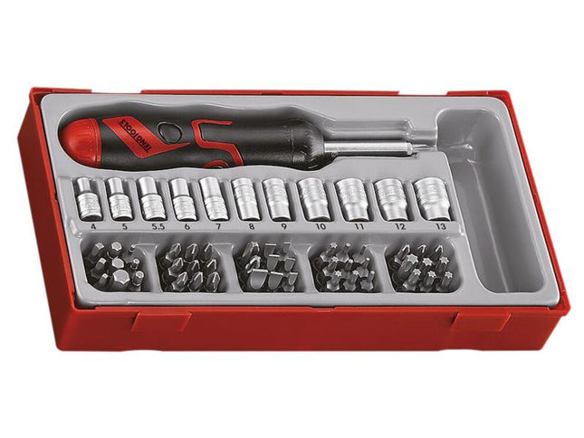 Teng Angled Ratcheting Bit Driver & Socket Set, 64 Piece 