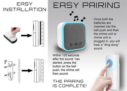 Uni-Com Portable And Plug-In Door Chime Set, White