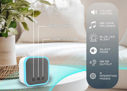 Uni-Com Portable And Plug-In Door Chime Set, White