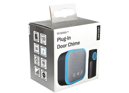Uni-Com Plug-In Door Chime, Black