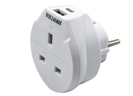 Uni-Com Travel Socket With Usb Charger
