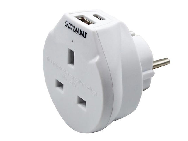 Uni-Com Travel Socket With Usb Charger