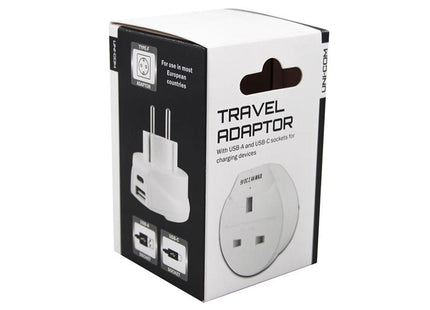 Uni-Com Travel Socket With Usb Charger