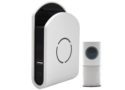 Uni-Com Plug-In Door Chime With Usb Charger