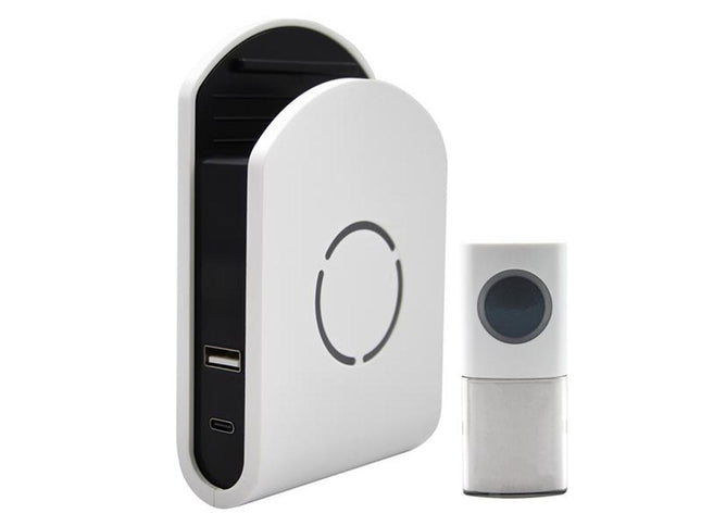 Uni-Com Plug-In Door Chime With Usb Charger